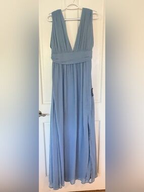 Lulus Dance With Me Slate Blue Sleeveless Maxi Dress Blue XL